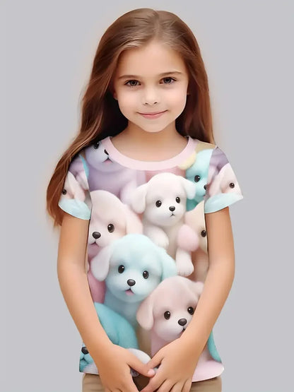 Kawaii Cat Cartoon T-Shirt S35TX3389 CHINA