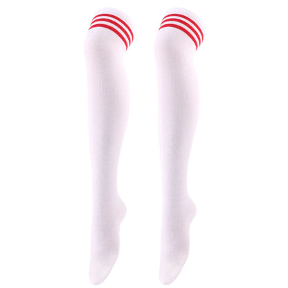Black/White Striped Long Socks Women Sexy Over Knee Thigh High Socks Over The Knee Stockings Ladies Girls Warm Long Tube Socks ﻿ white red