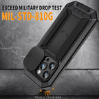 Heavy Duty Rugged Metal Case for iPhone, Case for iPhone 17 16 15 14, 13 Pro Max, Screw Military Shockproof Cover with Screen Ca