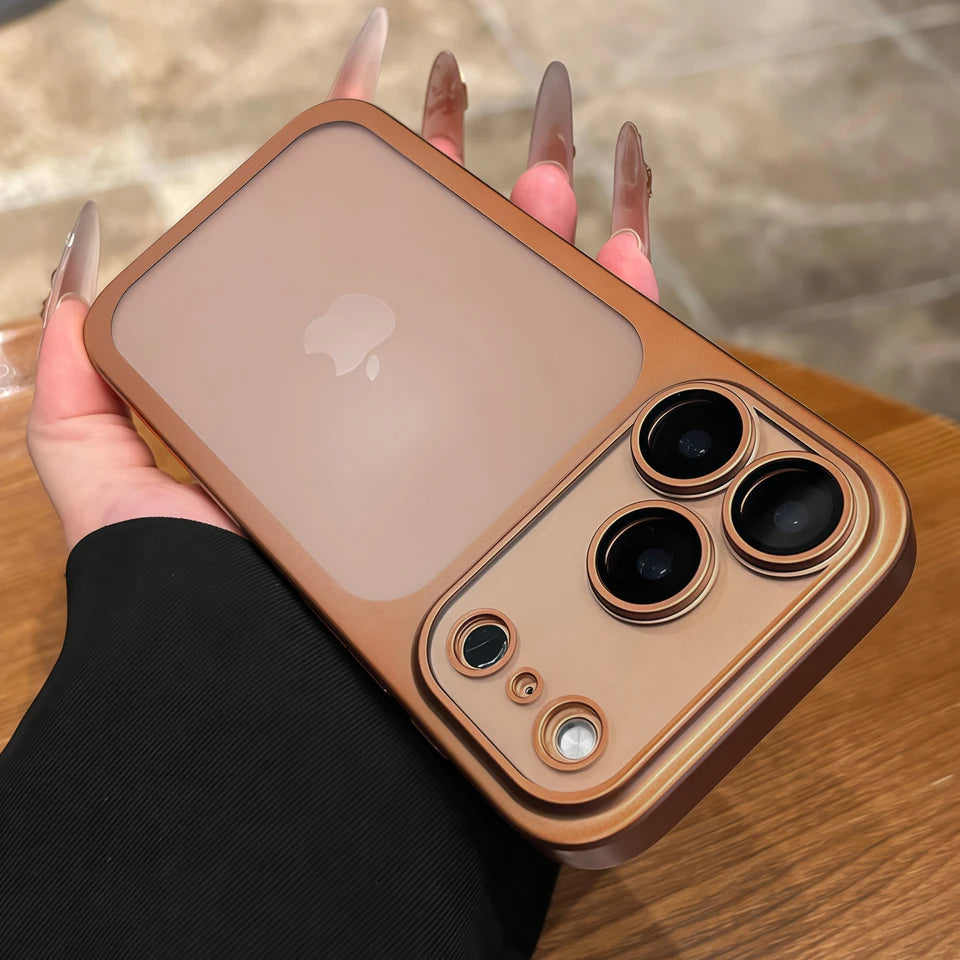 Official Ultra-thin Phone Case for iPhone 17 Air 16E 14 15 16 13 Pro Max Plus 16Pro 17Pro Max Matte Shockproof Protector Cover Brown BB