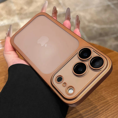 Official Ultra-thin Phone Case for iPhone 17 Air 16E 14 15 16 13 Pro Max Plus 16Pro 17Pro Max Matte Shockproof Protector Cover Brown BB
