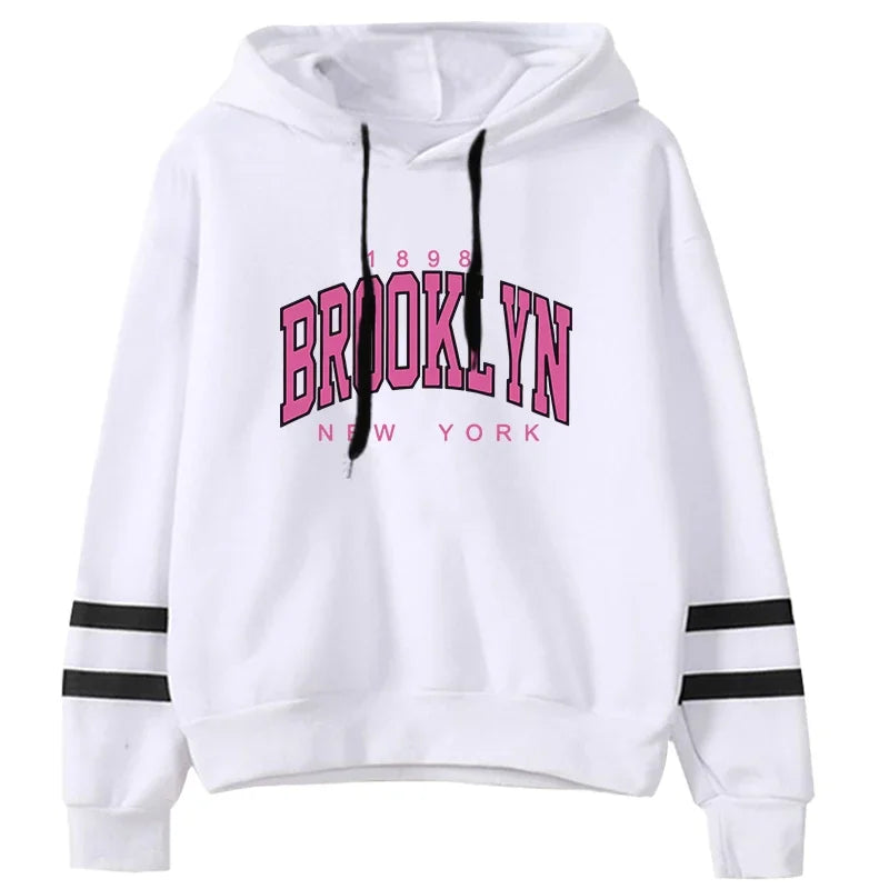 Quality Daily Women Tracksuit Hoodies Casual Single Piece Stripe Sweatshirt and Sweatpants Comfort Outdoor Jogging Autumn Winter White Top