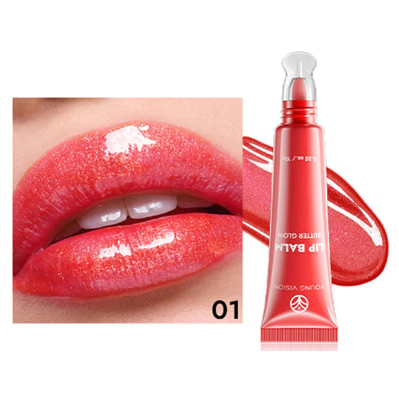 YOUNG VISION 6 Colors Fine Shimmering Hydrating Pipe Lip Gloss Moisturizing Crystal Gloss Lip Gloss Layering Lip Makeup