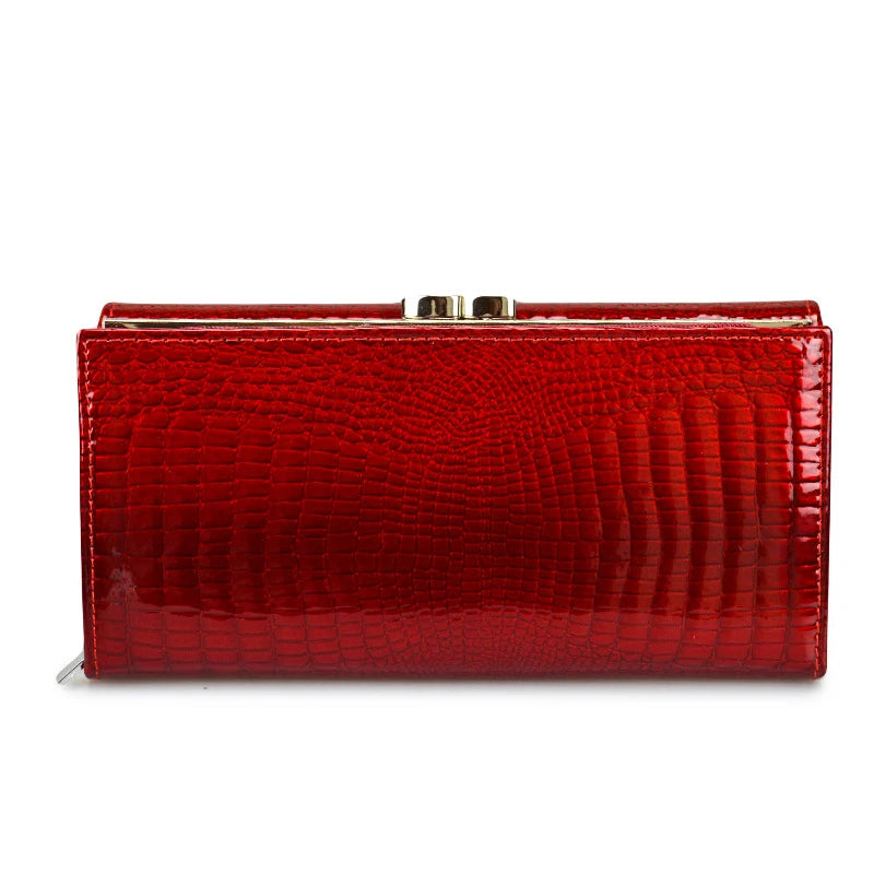 Women Luxury Designer Wallets Fashion Genuine Leather Purses for Woman 2022 Shiny Clutch Bags Long Handbags Wallet Ladies Gift