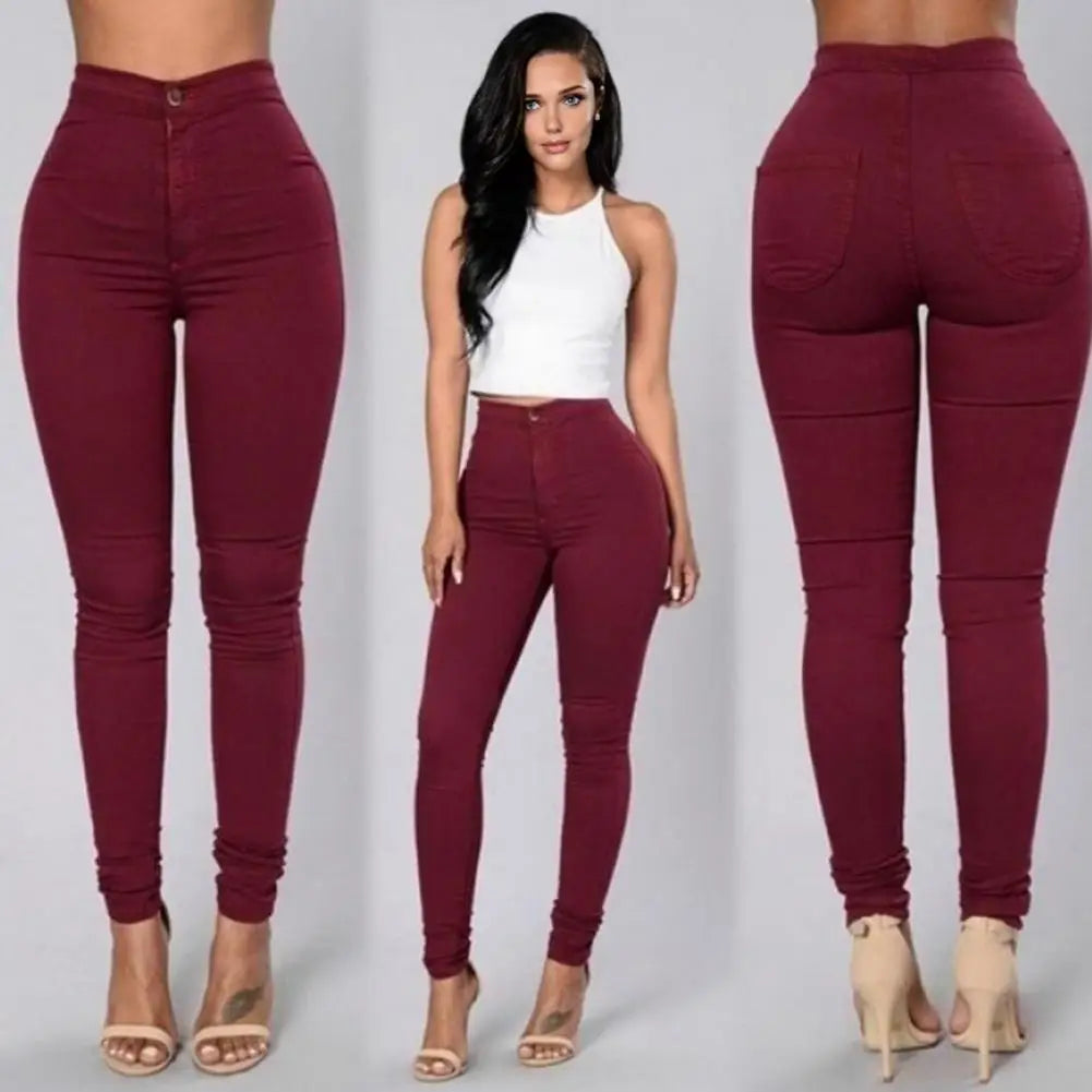 Fall New Women's Black High Waist Skinny Jeans Fashion Stretch Slim Denim Pencil Pants Female Casual Trousers S-2XL