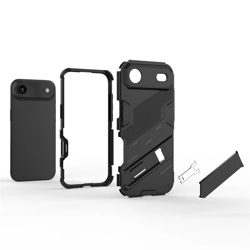 Shockproof Phone Case For iPhone 17 Air Phone Holder Armor PC Full Cover Back Case iPhone17 Pro Max Cover For iPhone 17 Air Case