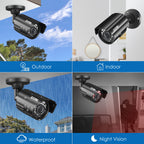 1080P HD Night Vision Security Camera - 4 in 1 Wired CCTV for Home & Office, Outdoor Bullet Design