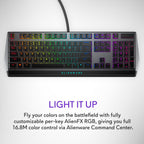 AW510K Low-Profile RGB Gaming Keyboard with Per-Key RGB LED Backlighting, Media Controls, USB Passthrough, and Cherry MX Low Profile Red Switches
