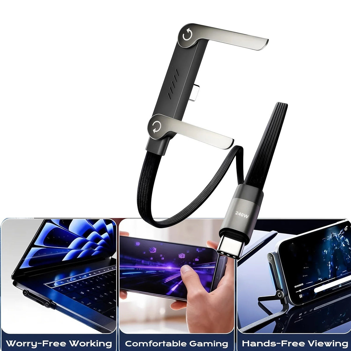 Adjustable Charging Cable Stand For Mobile Devices