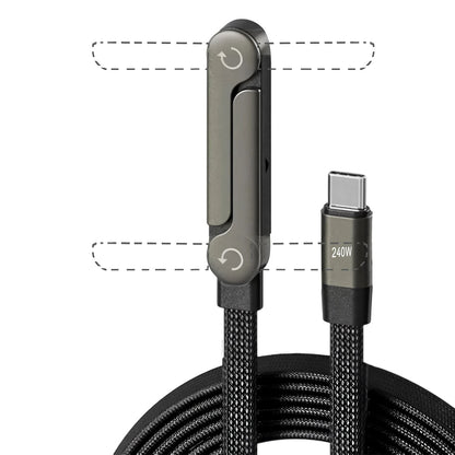 COMFORTH dark grey adjustable charging cable stand with USB-C connector, supports 240W fast charging.