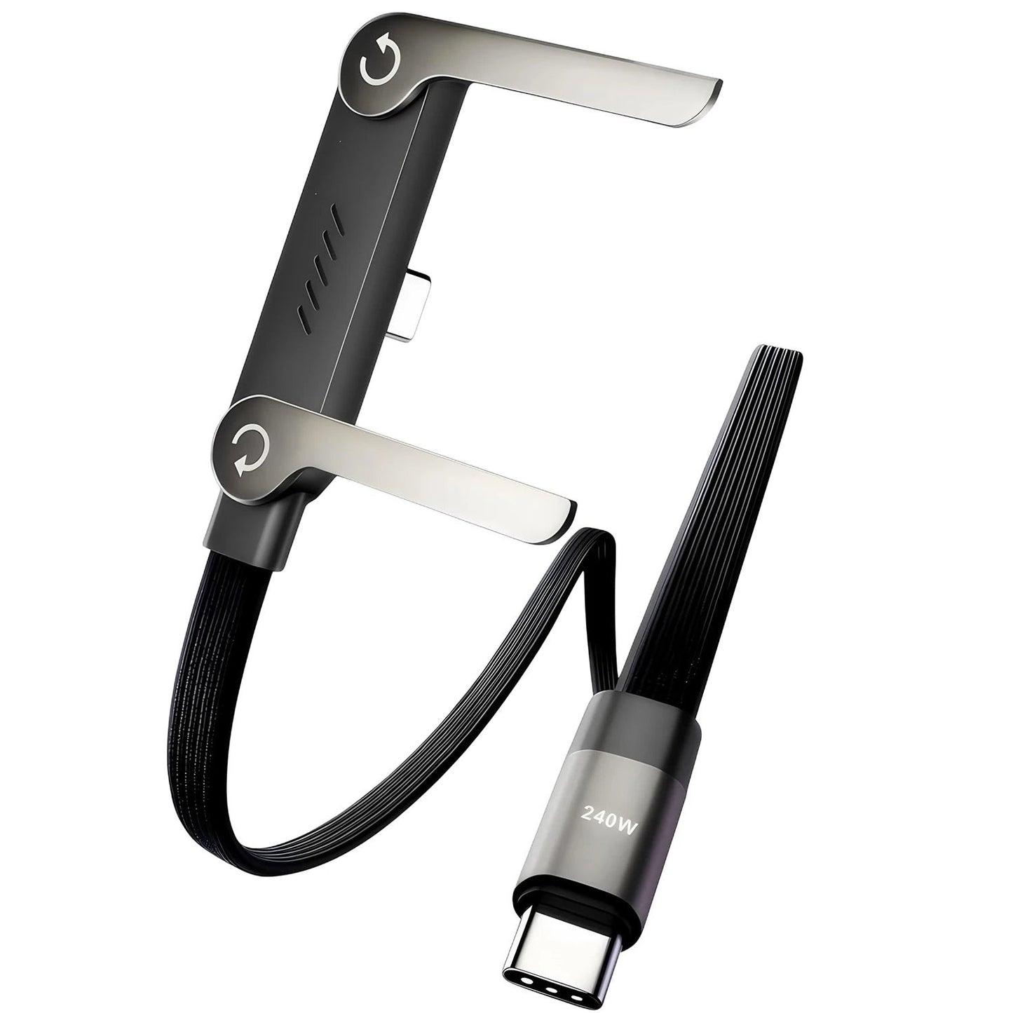 COMFORTH dark grey adjustable charging cable stand for mobile devices with 240W fast charging USB-C connector