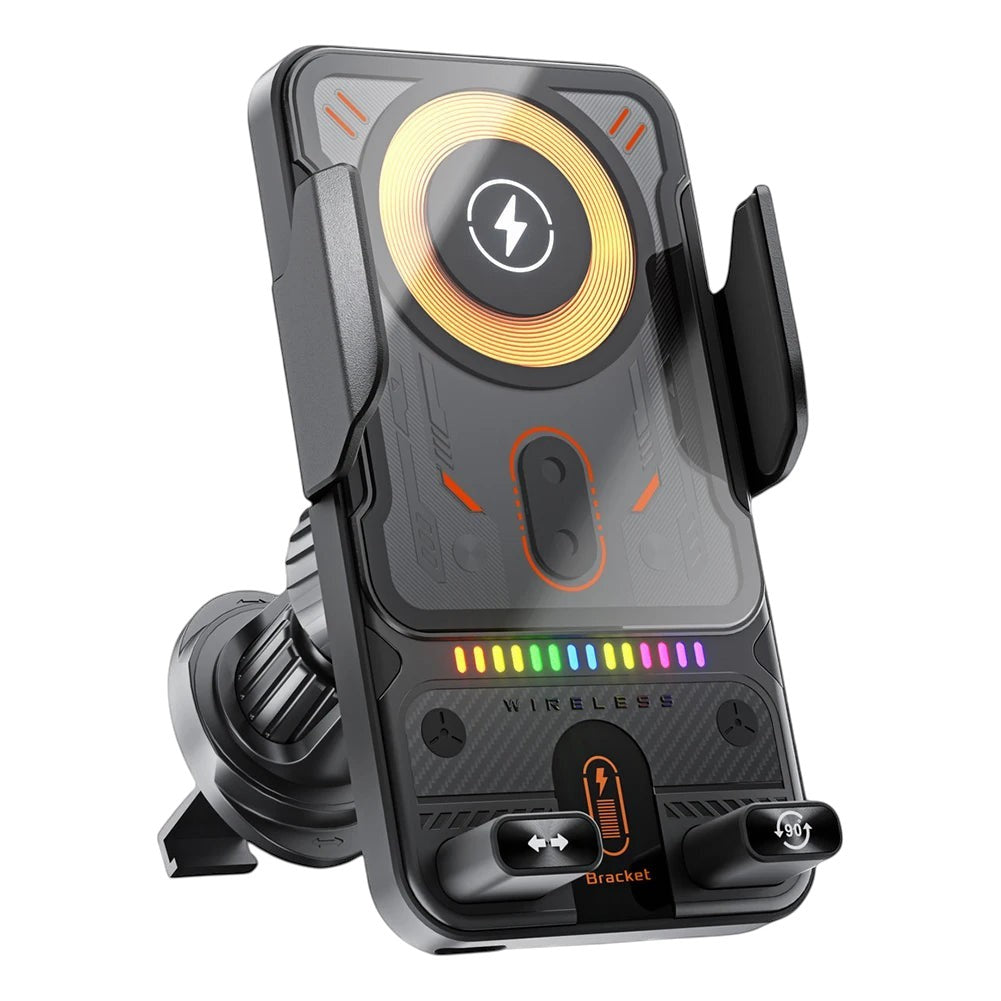 Automatic Clamping Wireless Car Charger Mount Black China Mainland