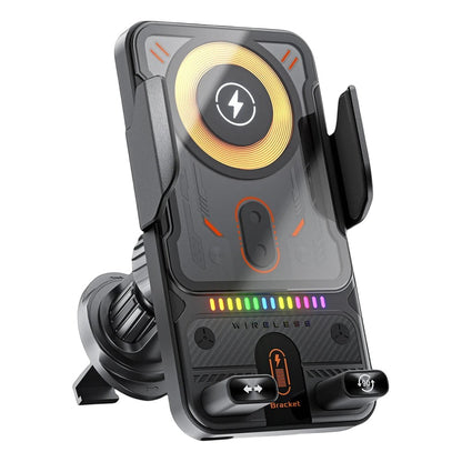 Automatic Clamping Wireless Car Charger Mount Black China Mainland