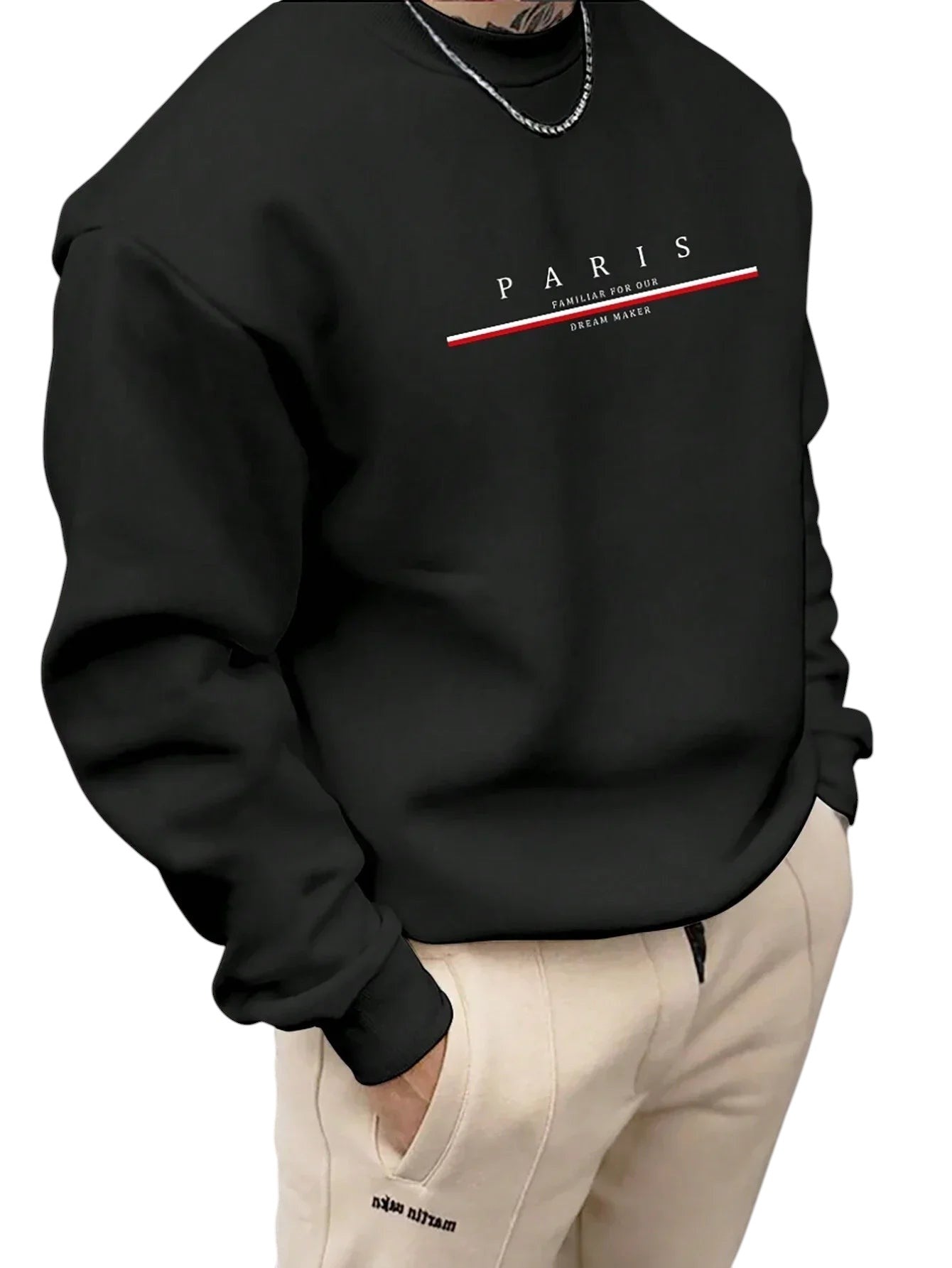 COMFORT black crewneck sweatshirt with