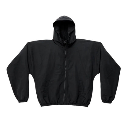 COMFORTH black lightweight hooded jacket with full zipper closure and elasticated cuffs and hem.