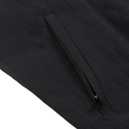COMFORTH black MMA track jacket with white piping and zip pocket, ideal for training or casual wear.
