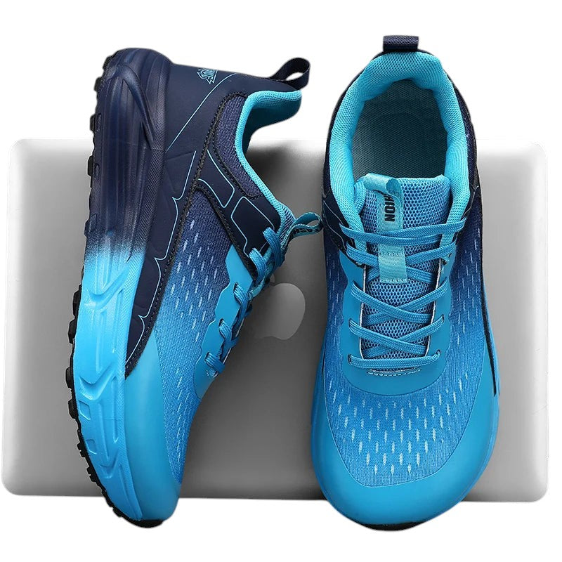 COMFORTH Men's blue gradient athletic running shoes with breathable mesh upper and cushioned sole.