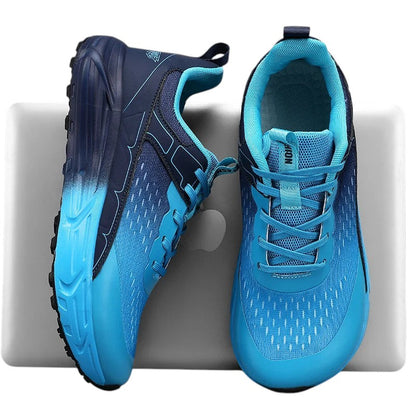 COMFORTH Men's blue gradient athletic running shoes with breathable mesh upper and cushioned sole.