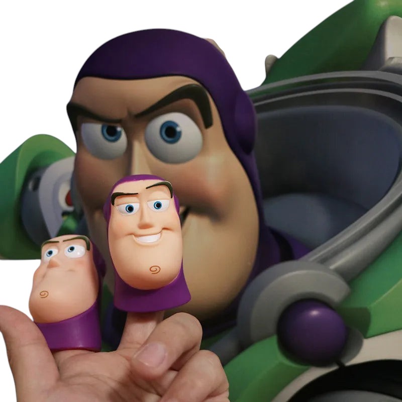 COMFORTH Buzz Lightyear finger puppets, purple and green, for imaginative play.