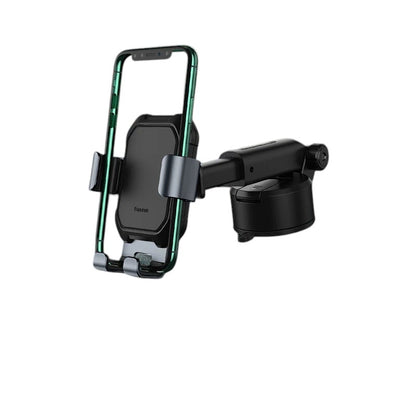 COMFORT black ABS and metal car phone holder mount with gravity linkage system and adjustable arm