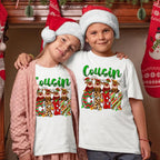 Cousin Crew Christmas Tee – Kids Unisex Deer Print