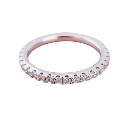 COMFORT sterling silver eternity band ring with cubic zirconia stones. Delicate and timeless.