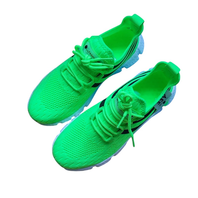COMFORTH Men's bright green athletic running sneakers with black accents and cushioned soles.