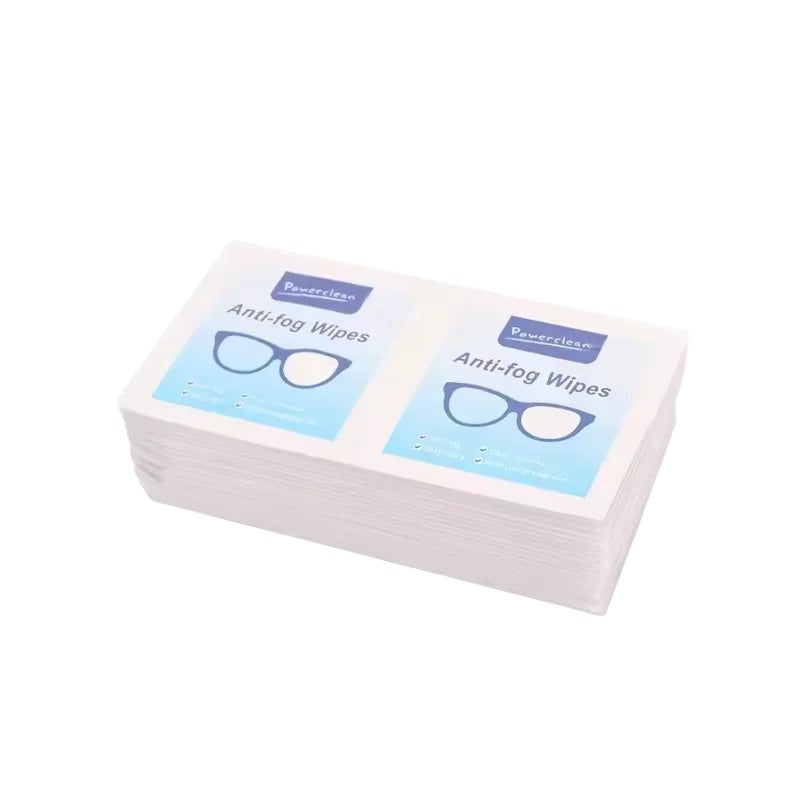 COMFORTHere Powerclean Anti-fog Wipes for eyewear, individually packaged for on-the-go use. Pack of 100.