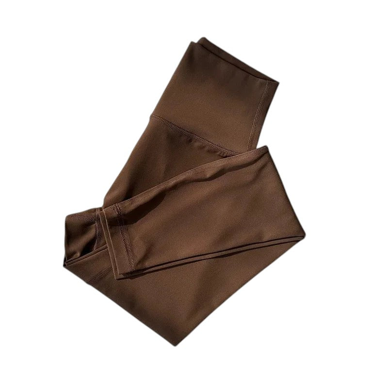COMFORT women's high-waisted brown activewear leggings with a flattering fit and soft, second-skin feel.
