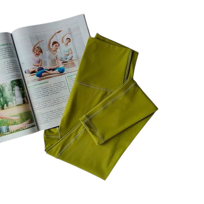 COMFORT women's high-waisted olive green activewear leggings with a flattering fit and soft, second-skin feel.