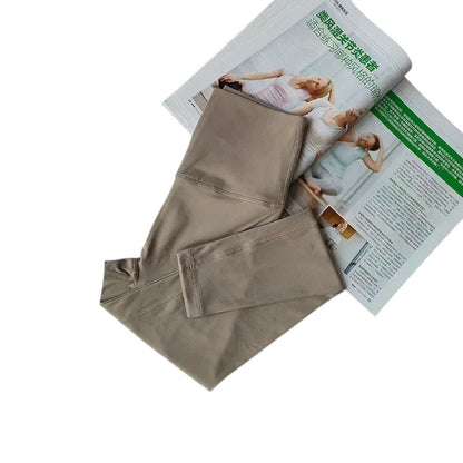 COMFORT women's taupe high-waisted activewear leggings with a flattering fit and soft, second-skin feel.