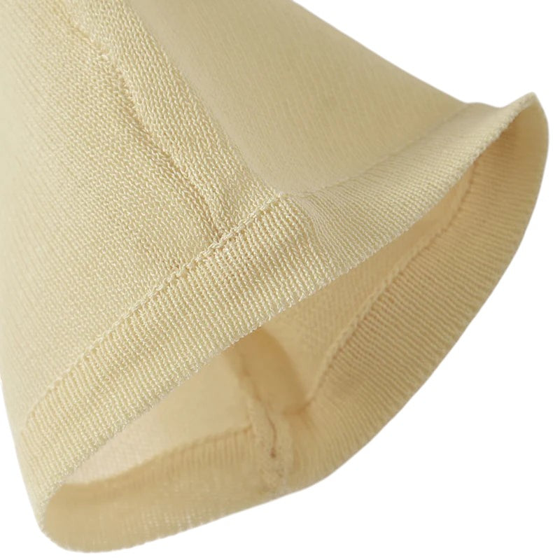COMFORT light beige knitted ice silk long sleeve cover up with sun protection feature