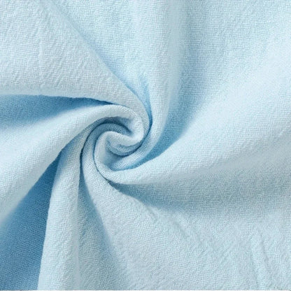 COMFORT light blue linen blend drawstring casual pants with side pockets
