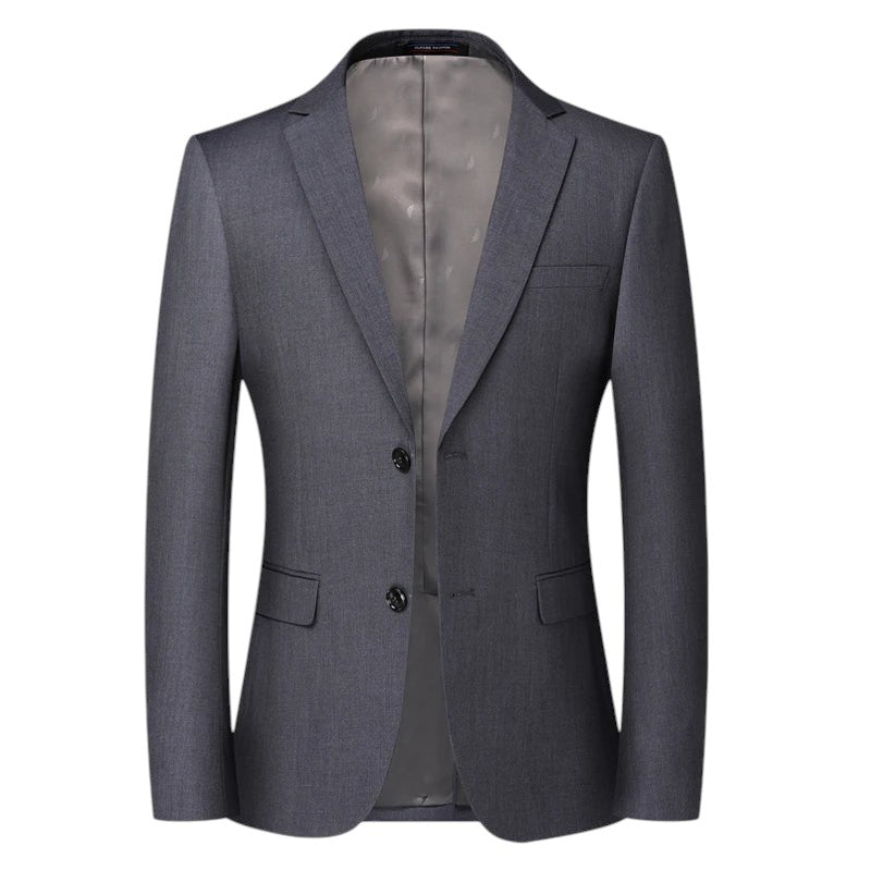 COMFORTH Men's classic grey suit jacket with notched lapels and two-button closure. Tailored fit.