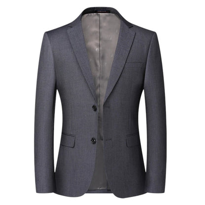 COMFORTH Men's classic grey suit jacket with notched lapels and two-button closure. Tailored fit.