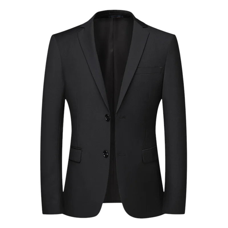COMFORTH Men's Classic Fashion Suit Jacket, black, two-button closure, notched lapels, tailored fit.