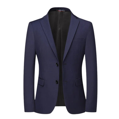 COMFORTH Men's Classic Fashion Suit Jacket in navy blue, featuring a two-button closure and notched lapels.