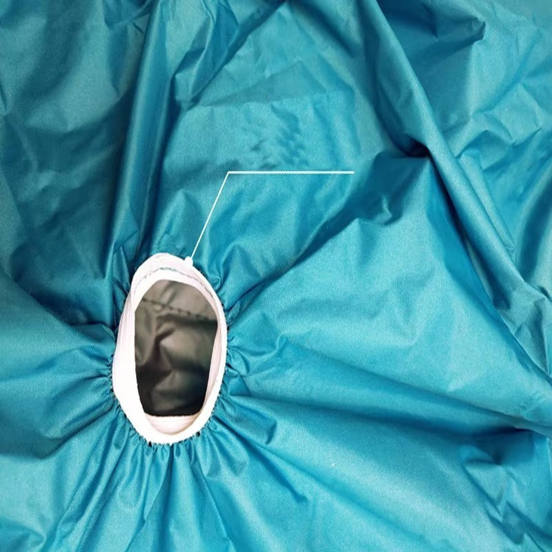 COMFORT pet drying bag in teal, with elasticated opening for pet access. Water-resistant material.