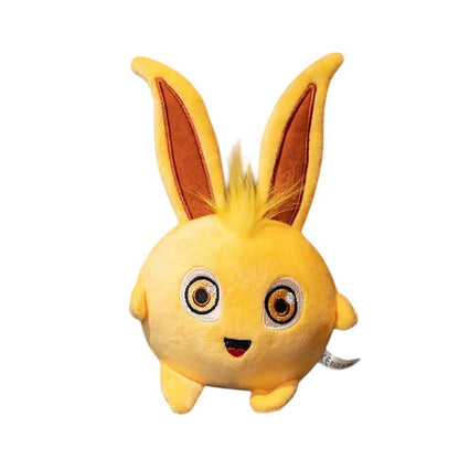 COMFORTH plush yellow bunny toy with large embroidered eyes and a smiling mouth, perfect for children.