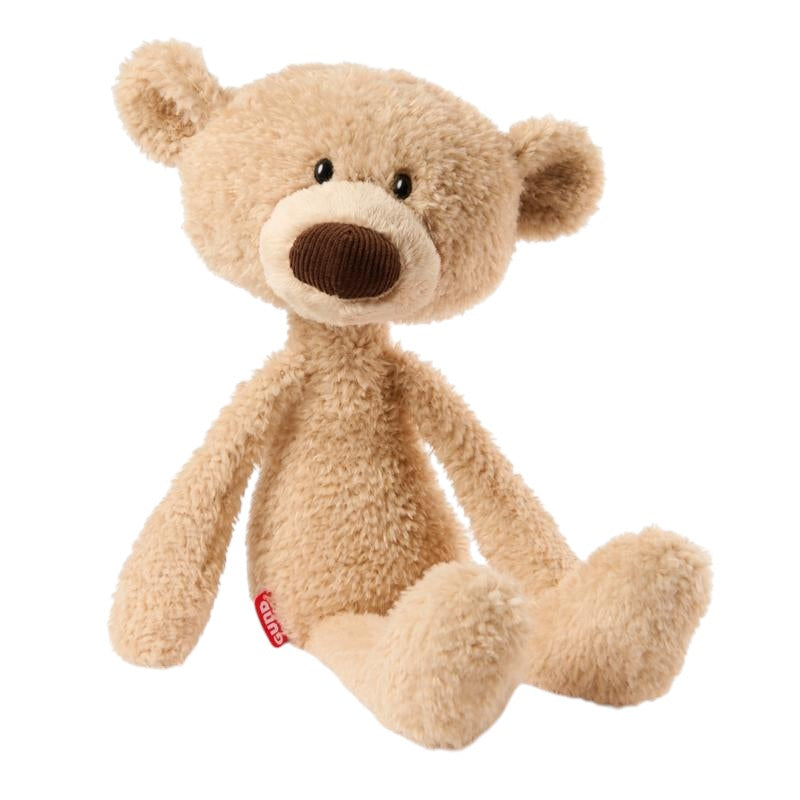 COMFORT plush teddy bear toy in beige, made from soft material with a brown nose and embroidered eyes. Perfect for cuddles.