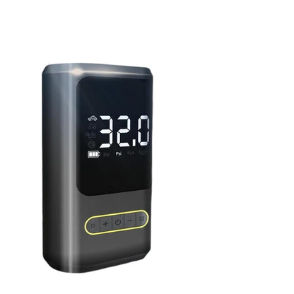 COMFORT portable digital tire inflator with built-in LED light and digital display showing 32.0 PSI.