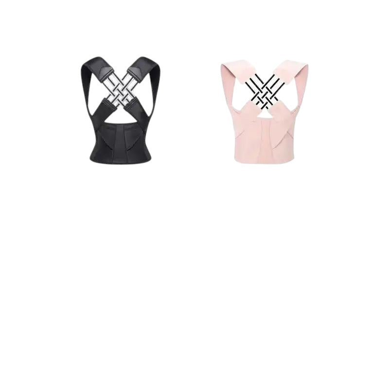COMFORT adjustable black and pink posture corrector back brace support with adjustable straps