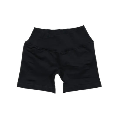COMFORTH seamless black athletic shorts with V-waistband and moisture-wicking fabric.