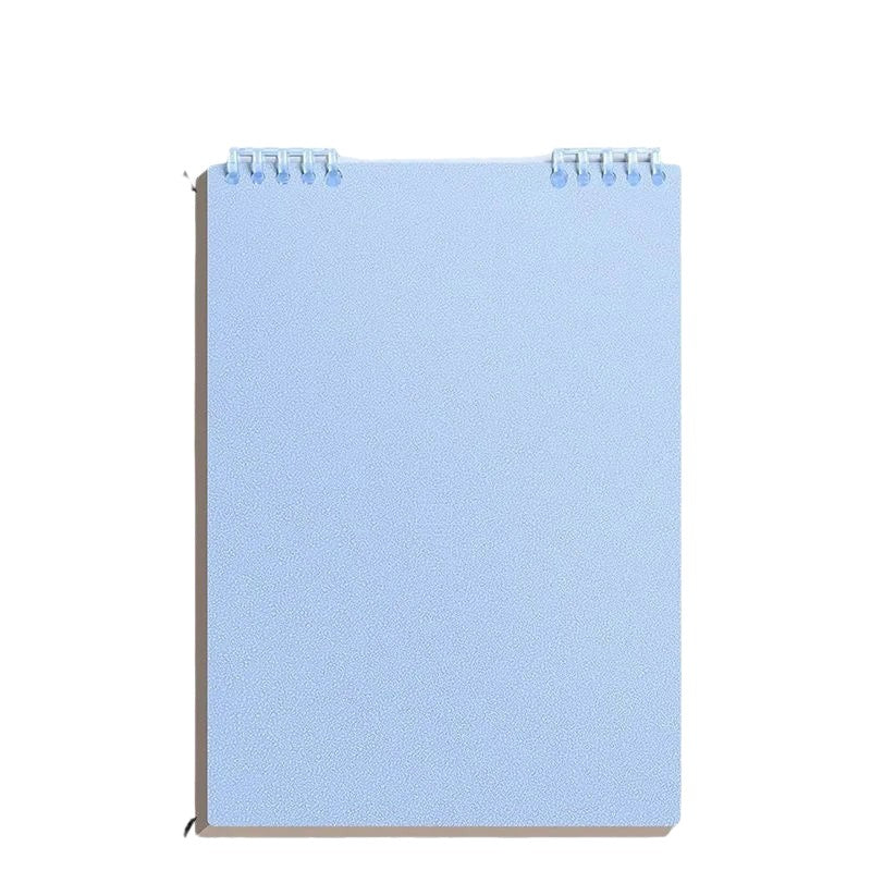 COMFORT spiral bound notebook in sky blue with a textured cover and silver spiral binding. Ideal for notes and journaling.