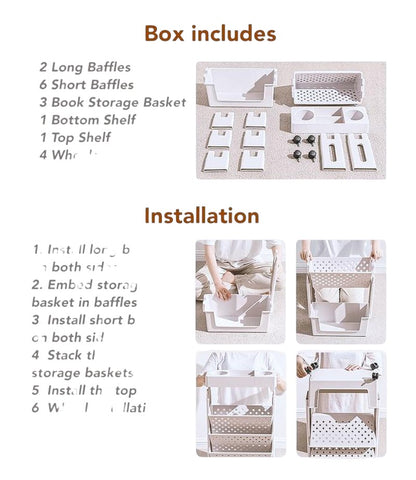 COMFORTH white plastic slim rolling storage cart with 3 tiers and casters, ideal for small spaces.