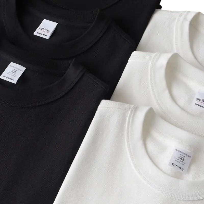COMFORT black and white crew neck short sleeve t-shirts, cotton blend multipack.