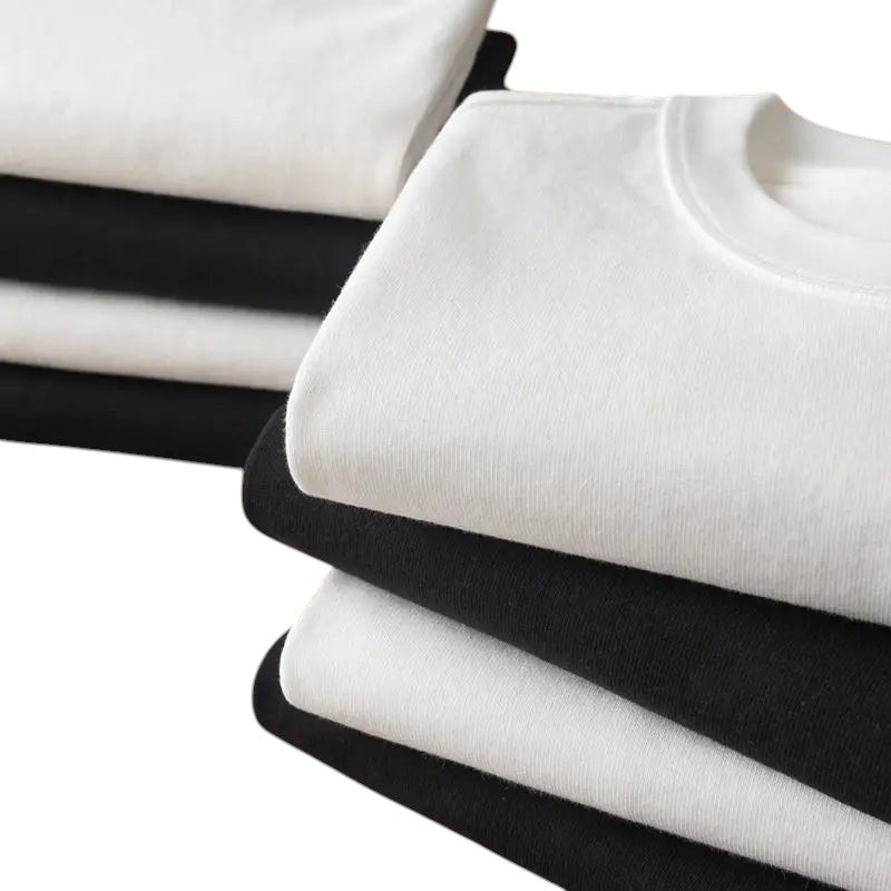 COMFORT black and white crew neck short sleeve t-shirts, cotton blend multipack.