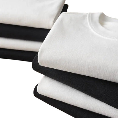 COMFORT black and white crew neck short sleeve t-shirts, cotton blend multipack.