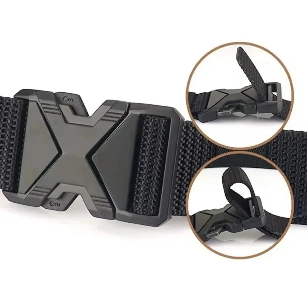 COMFORTH black nylon tactical belt with quick-release alloy buckle and adjustable strap