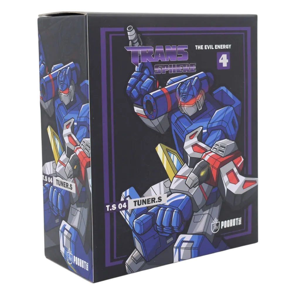 COMFORTH Transformers The Evil Energy 4 Tuner S action figure, blue robot with silver and red accents, transforms into a boombox.